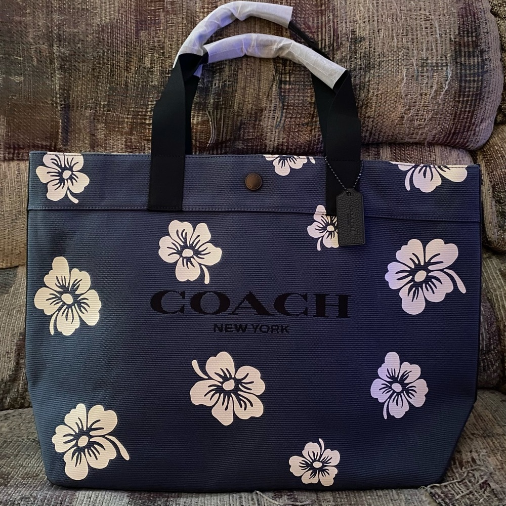 Coach “Aloha Floral Print” 38 Canvas Tote.